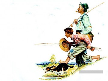 Norman Rockwell Painting - fishing 1 Norman Rockwell
